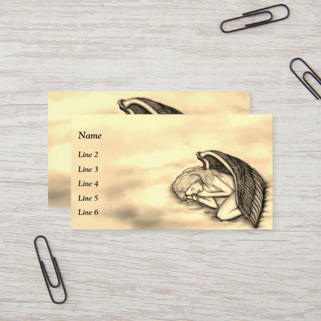 Tarjeta De Visita Un ángel durmiente en las nubes del cielo (Anverso/Reverso In Situ)