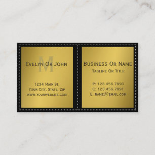 Tarjeta De Visita Un Aspecto Sofisticado, Oro Elegante Y Monograma N