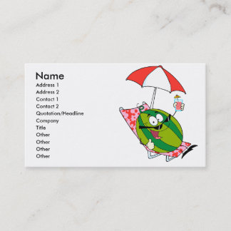 Tarjeta De Visita un bonito personaje de sandía con zumo