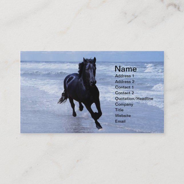 Tarjeta De Visita Un caballo salvaje y libre (Anverso)
