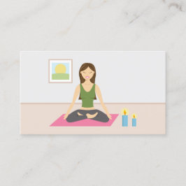 Tarjeta De Visita Un Chica Agradable Haciendo Yoga En Una Habitación