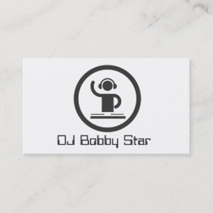 Tarjeta De Visita Un diseño elegante simple único del icono de DJ