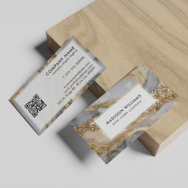 Tarjeta De Visita Un fondo de mármol blanco y oro lujoso