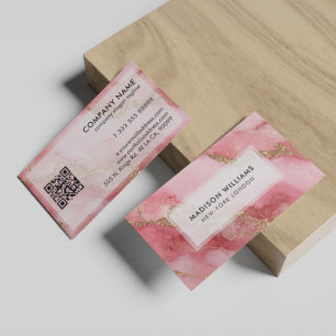 Tarjeta De Visita Un fondo de mármol rosa lujoso