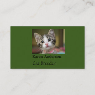 Tarjeta De Visita Un gatito lindo con ojos verdes
