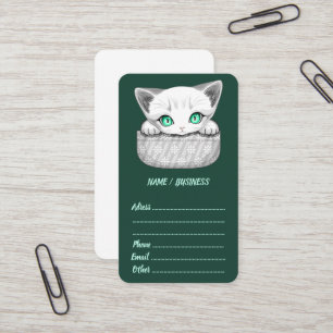 Tarjeta De Visita Un gato lindo y juguetón al máximo desde un bolsil