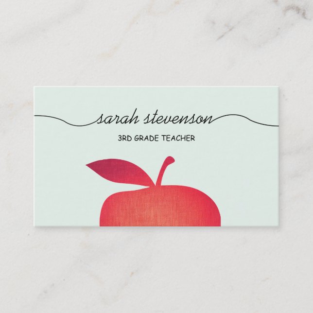 Tarjeta De Visita Un maestro de escuela grande de Apple roja ilumina (Anverso)