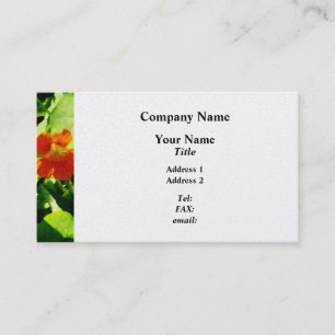Tarjeta De Visita Un Nasturtium Naranja - Acabado Platino