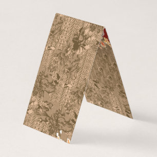 Tarjeta De Visita Un patrón floral vintage con desi marrón intrincad