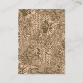 Tarjeta De Visita Un patrón floral vintage con desi marrón intrincad