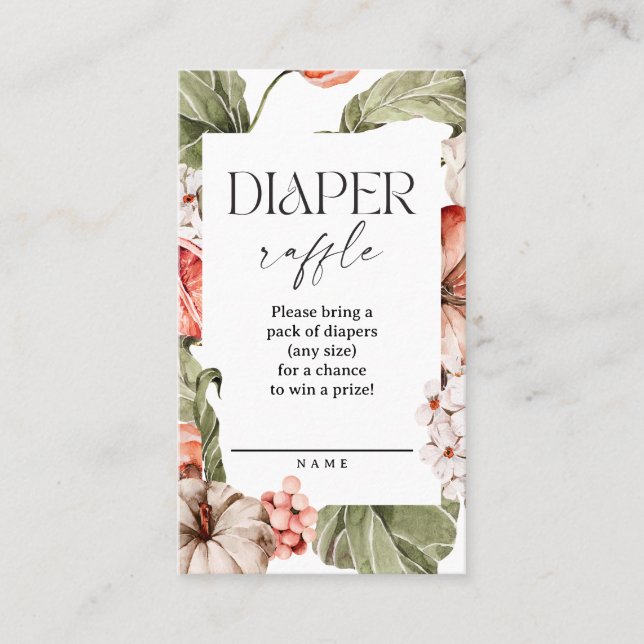 Tarjeta De Visita Un pequeño pañuelo de calabaza Baby Shower (Anverso)