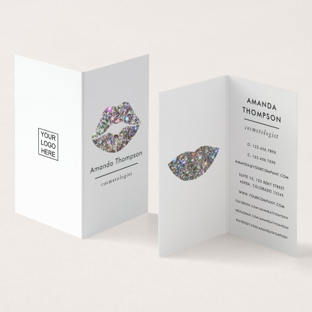 Tarjeta De Visita Un Purpurina falso deslumbrante levanta negocio de (Interior y exterior)