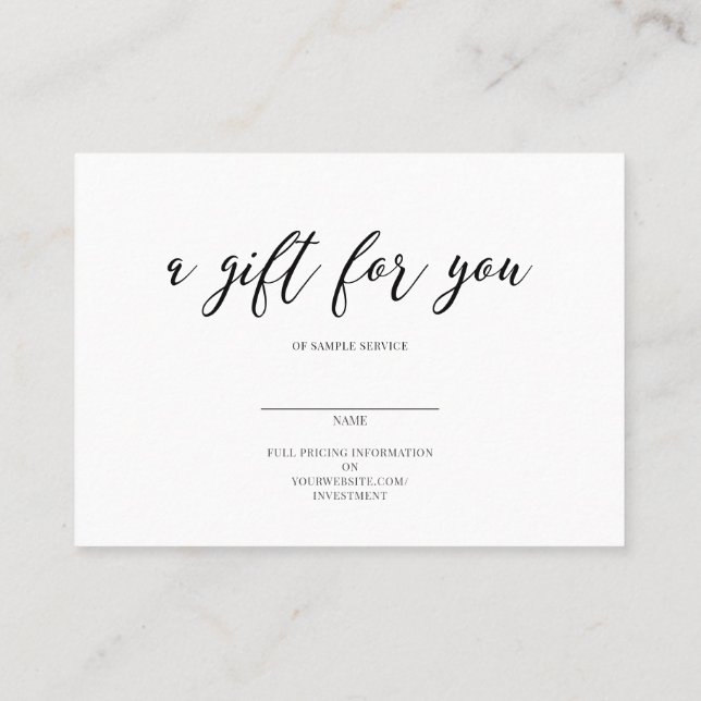 Tarjeta De Visita Un regalo para ti (Reverso)