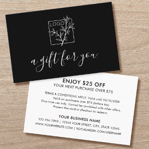 Tarjeta De Visita Un regalo para ti compras logotipo personalizado n