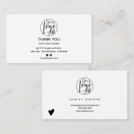 Tarjeta De Visita Un simple pedido de logotipo minimalista en blanco