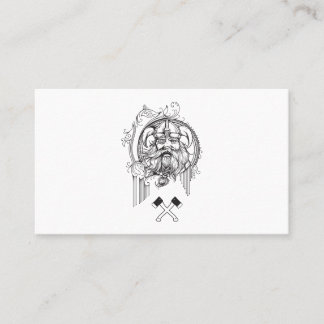 Tarjeta De Visita un viking y dos poderosos hachas.