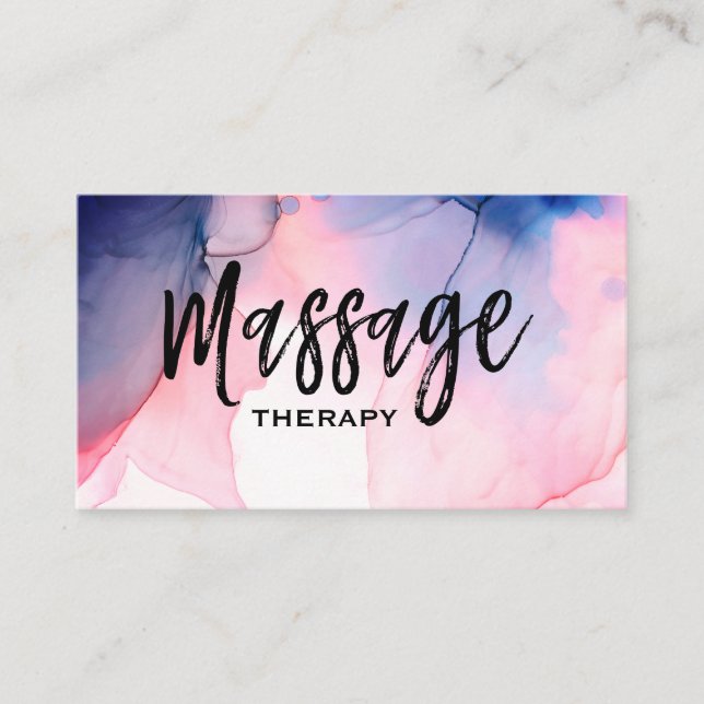 Tarjeta De Visita *~* una acuarela del terapeuta del masaje de la (Anverso)