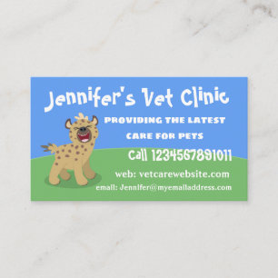 Tarjeta De Visita Una chiflada hiena riéndose del ilustracion person