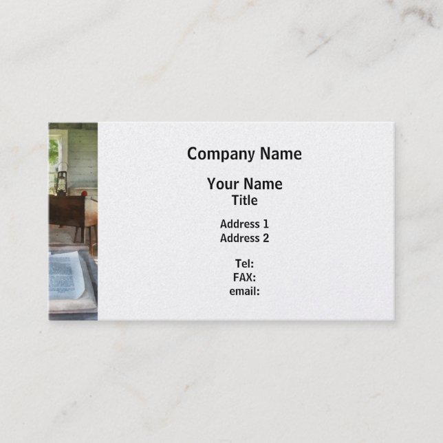 Tarjeta De Visita Una escuela del sitio con el libro (Anverso)