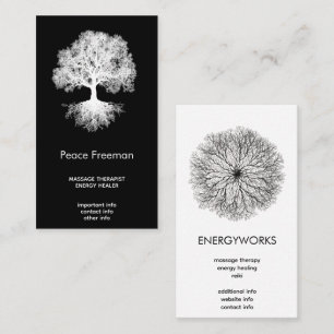 Tarjeta De Visita Una Fuente   Diseño Árbol de la Vida