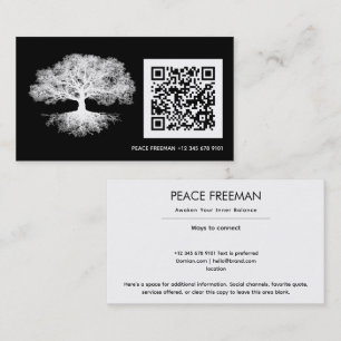 Tarjeta De Visita Una Fuente Diseño del Árbol de la Vida
