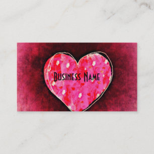 Tarjeta De Visita Una mano corta dibujada en un corazón rosado sobre