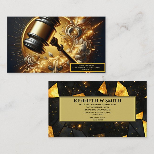 Tarjeta De Visita Una maraña de autoridad con poder judicial (Anverso / Reverso)