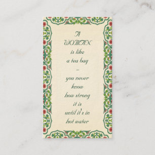 Tarjeta De Visita UNA MUJER es como una bolsita de té - usted nunca