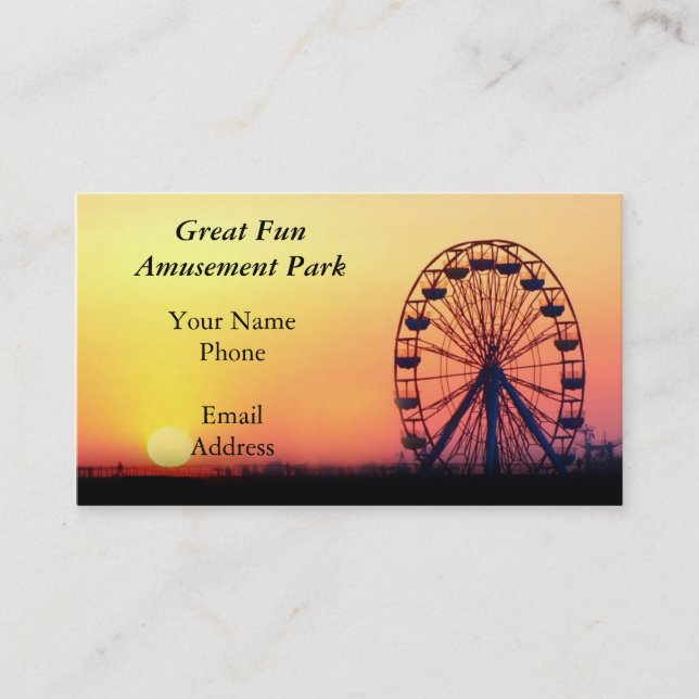 Tarjeta De Visita Una noria y un parque de atracciones (Anverso)