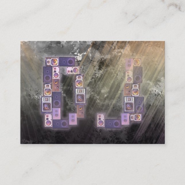 Tarjeta De Visita Una pila fresca de DJ de businesscard de los (Anverso)