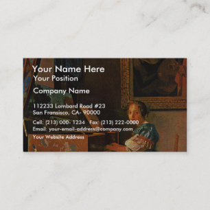 Tarjeta De Visita Una señora Seated At A Virginal, por Vermeer Van