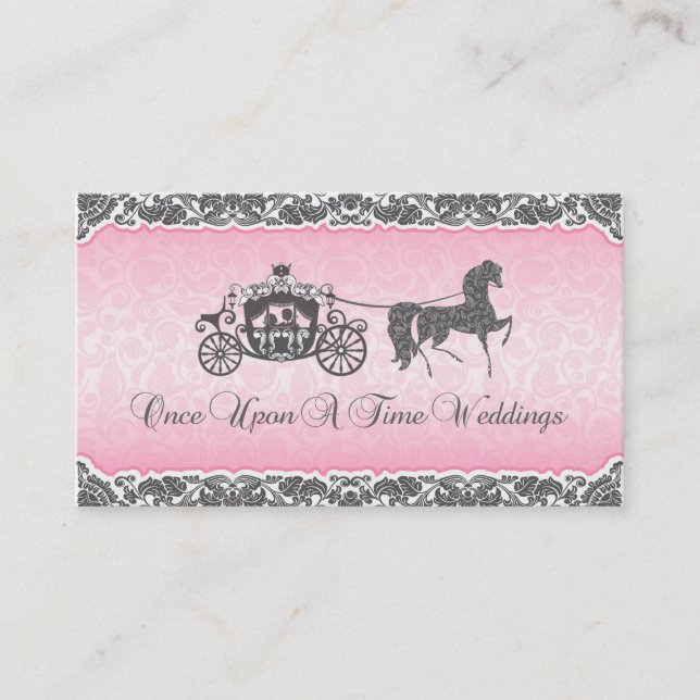 Tarjeta De Visita Una Vez, Un Caballo Y Un Carrito Boda (Anverso)