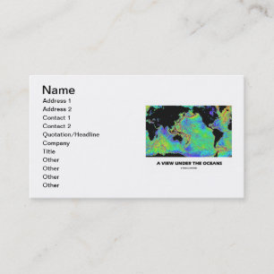 Tarjeta De Visita Una Vista Bajo Los Océanos (Mapa Mundial)