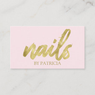 Tarjeta De Visita Uñas de firma de caligrafía elegante profesional