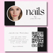 Uñas de foto en blanco y negro Código QR Iconos so
