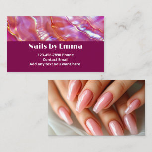 Tarjeta De Visita Uñas de las manos Técnico de uñas Belleza Manicura