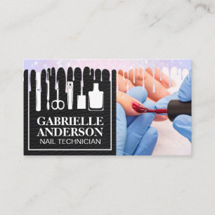 Tarjeta De Visita Uñas de manicura pintadas   Nail Poland Drip