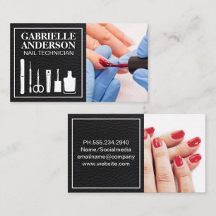 Tarjeta De Visita Uñas de manicura pintadas   Salon de uñas