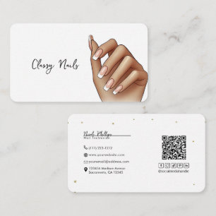Tarjeta De Visita Uñas Manicura Francesa Técnica de Uñas de Mano