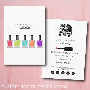 Tarjeta De Visita Uñas Manicura Pedicura Belleza Artista de Uñas Mod