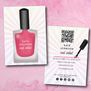 Tarjeta De Visita Uñas Manicura Pedicura Belleza Artista de Uñas Mod