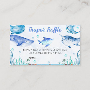 Tarjeta De Visita Under the Sea Baby Shower Diaper Raffle
