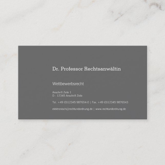 Tarjeta De Visita Understatement máximas (Anverso)