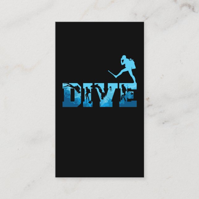 Tarjeta De Visita Underwater Scuba Diving Men Scuba Diver (Anverso)