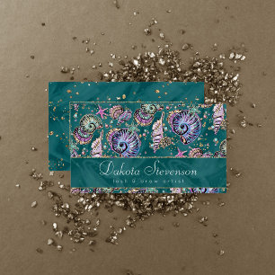 Tarjeta De Visita Underwater Verde azulada Luxe   Caminatas de Oro P