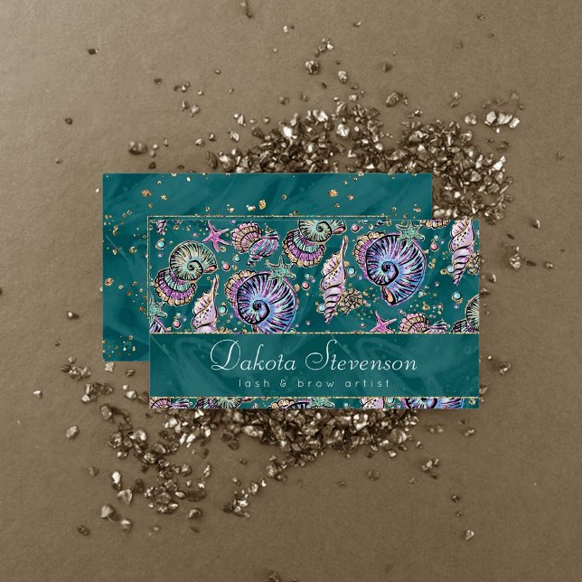 Tarjeta De Visita Underwater Verde azulada Luxe | Caminatas de Oro P (Subido por el creador)