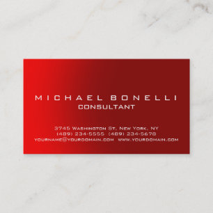 Tarjeta de visita única de consultor de plano rojo