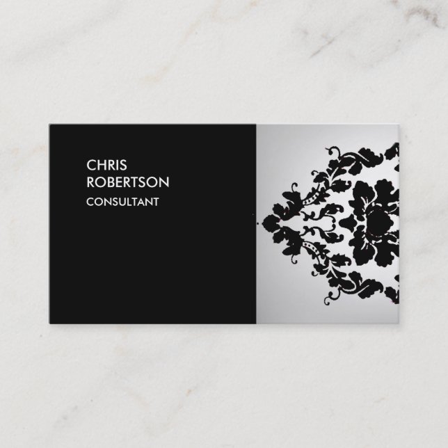 Tarjeta De Visita Única moda especial de damasco floral (Anverso)