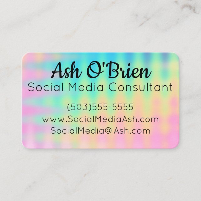 Tarjeta de visita única y colorida (Anverso)