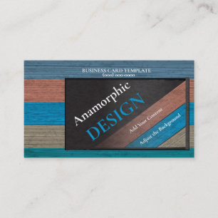 Tarjeta De Visita Único Anamorphic de la textura de madera